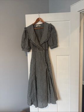 Black and White Gingham wrap dress